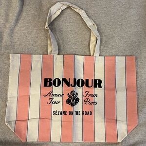 Sézane Bonjour Canvas Tote